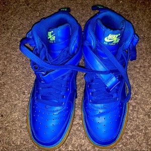 Nike Air Force 1, blue with gum sole. Used.